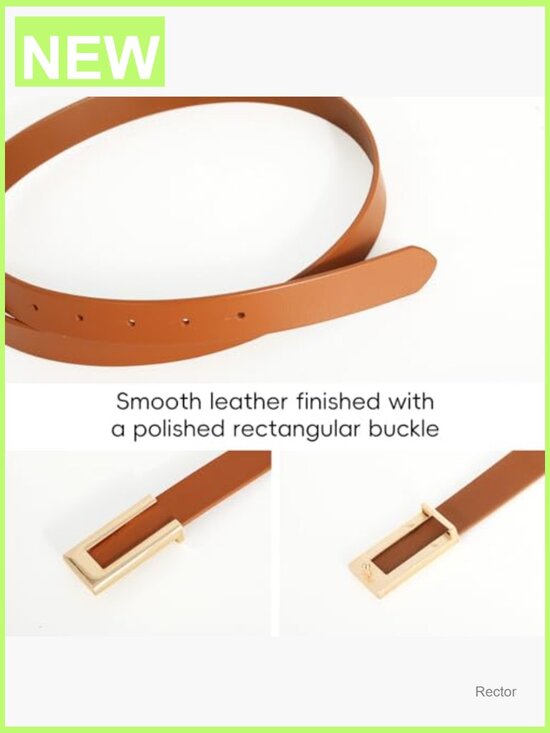 Genuine Leather Skinny Belt with Gold Buckle for Dresses Jeans main image 6